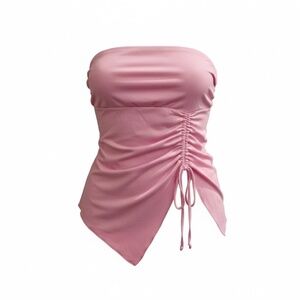 Y2K Pink Asymmetrical Hem Tube Top Small